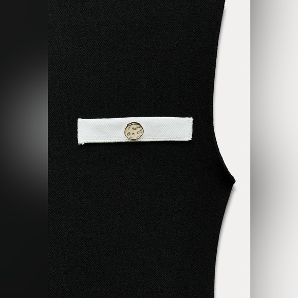 NWT. Zara Black Viscose Blend Stretch Short Mini Dress. Size M. - Picture 7 of 11